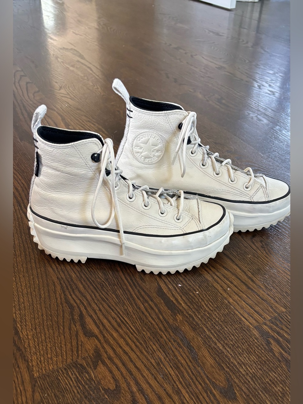 Converse White Platform Lug Sole High-Top Sneakers